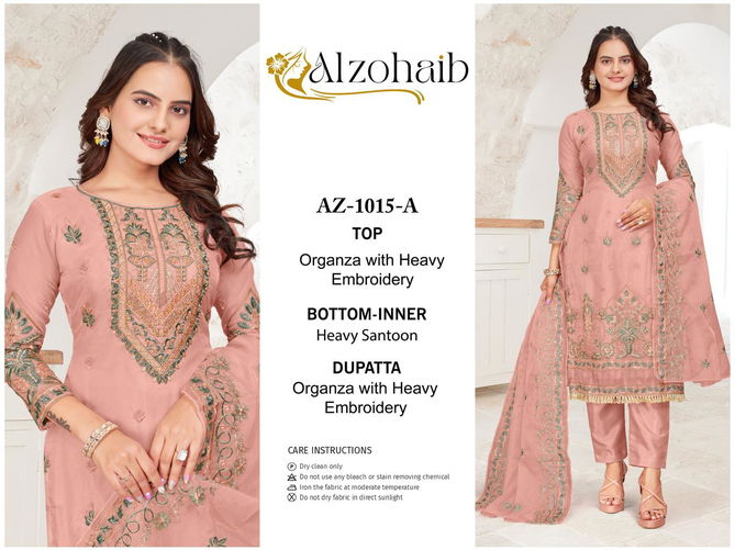 Alzohaib Az 1015 A To D Organza Pakistani Suits Wholesale Shop In Surat
